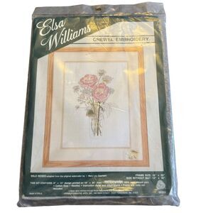 Elsa Williams 00320 Wild Roses Counted Cross Stitch Kit Vintage USA Made Crewel